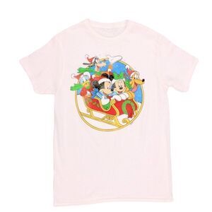 RETRO style Christmas Mickey Mouse & friends holiday graphic tee size M